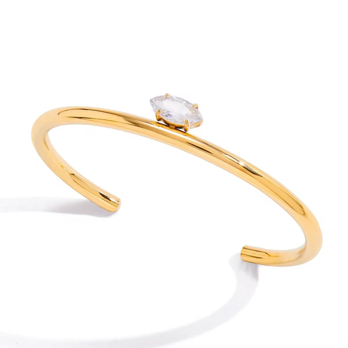 Timeless Teardrop Gold Cuff Bangle