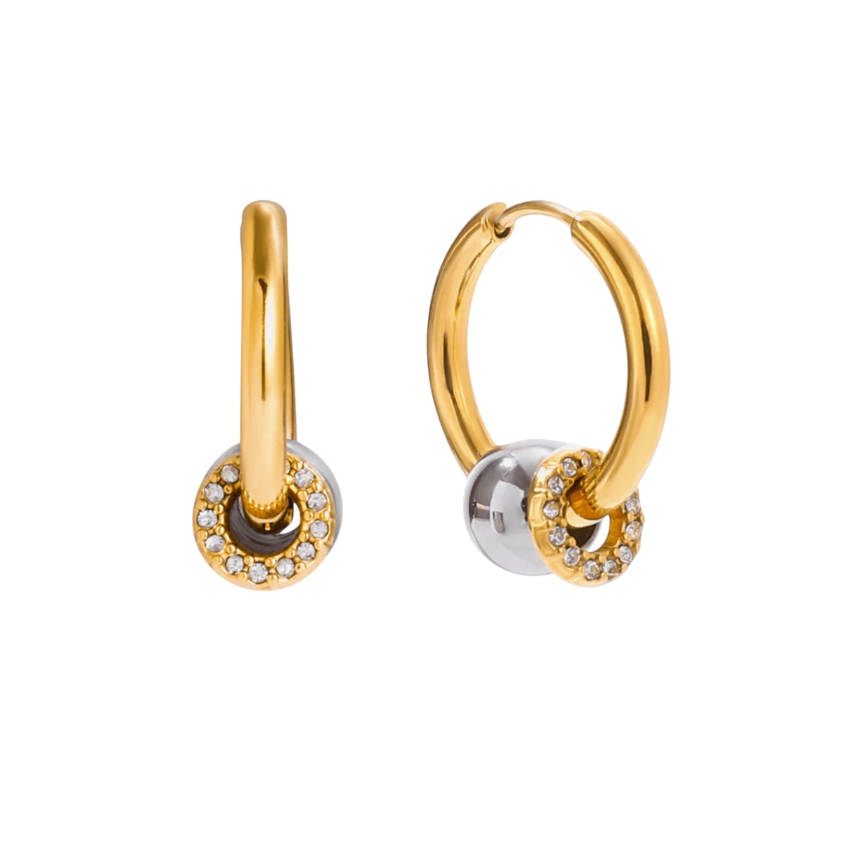 Luna Dual-Tone Hoop Earrings