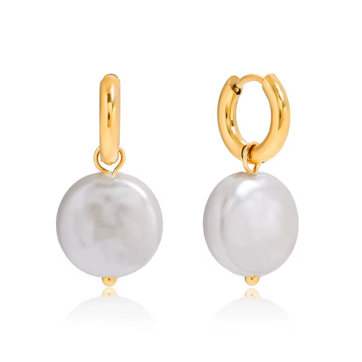 Baroque Pearl Hoop Earrings