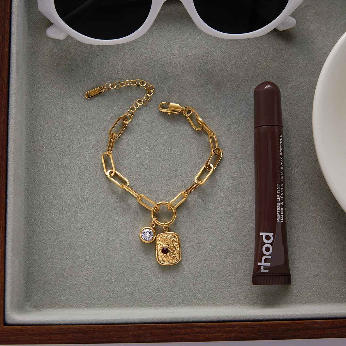 Elysian Regal Red Charm Chain Bracelet