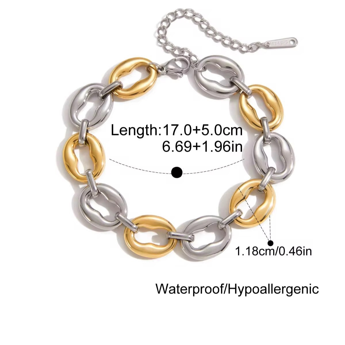 Bi-Tone Link Chain Bracelet