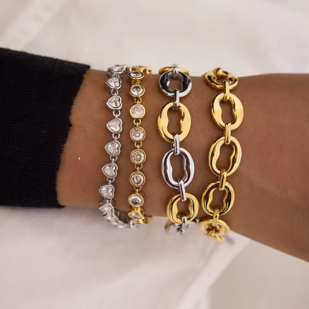 Bi-Tone Link Chain Bracelet