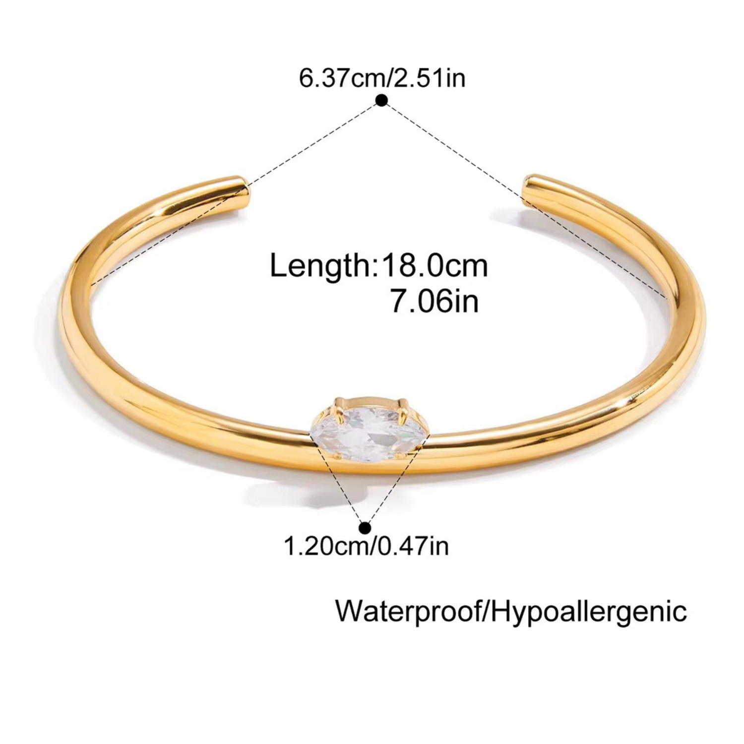 Timeless Teardrop Gold Cuff Bangle