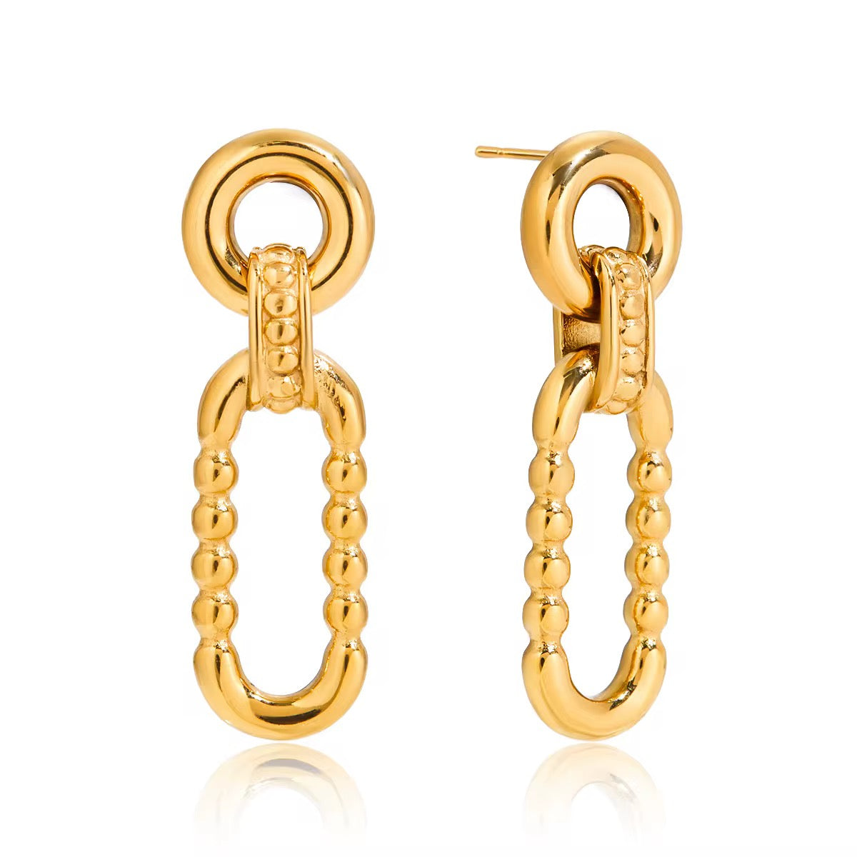 Elongated Oval Stud Earrings