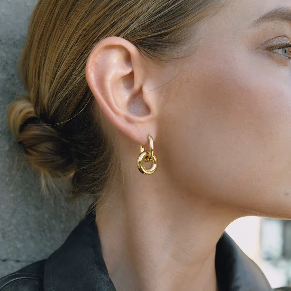 Leyla Dual-Tone Hoop Earrings