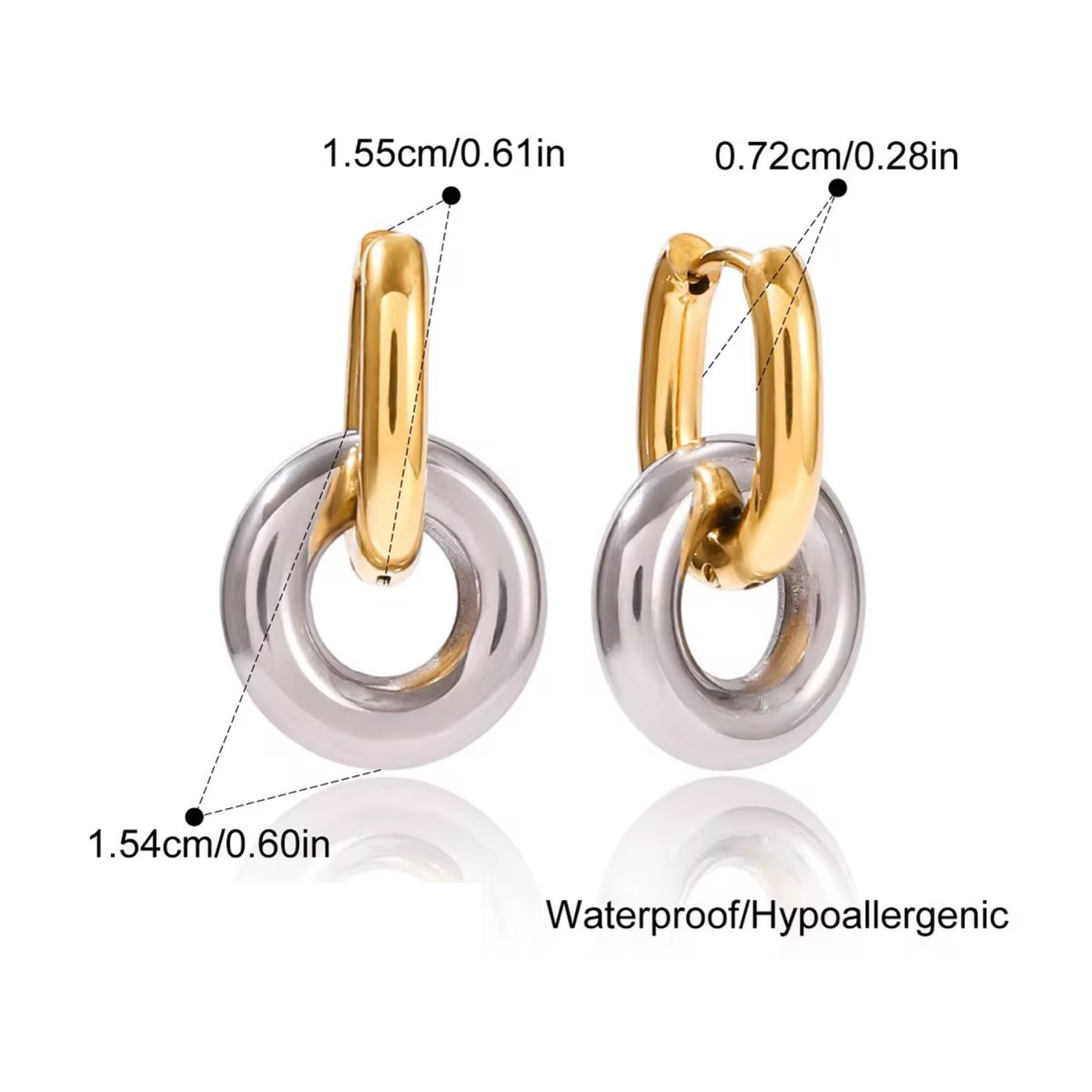 Leyla Dual-Tone Hoop Earrings