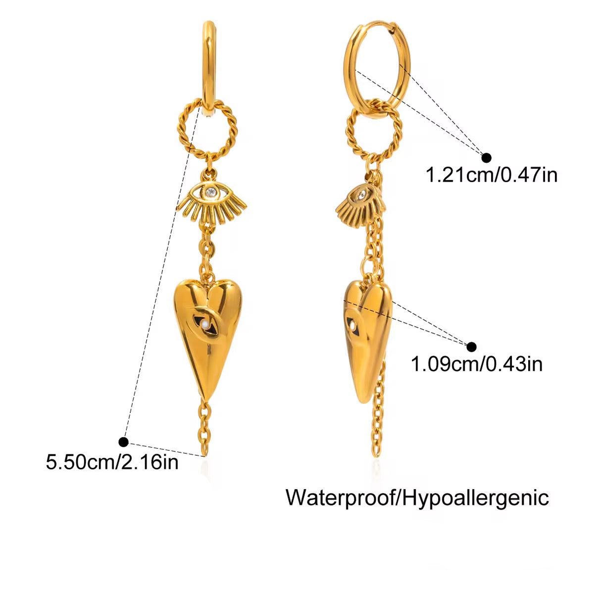 Eye of Love Dangle Earrings