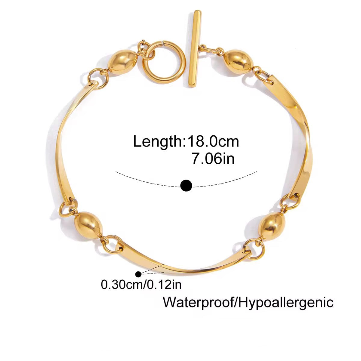 Wave Sphere Toggle Bracelet