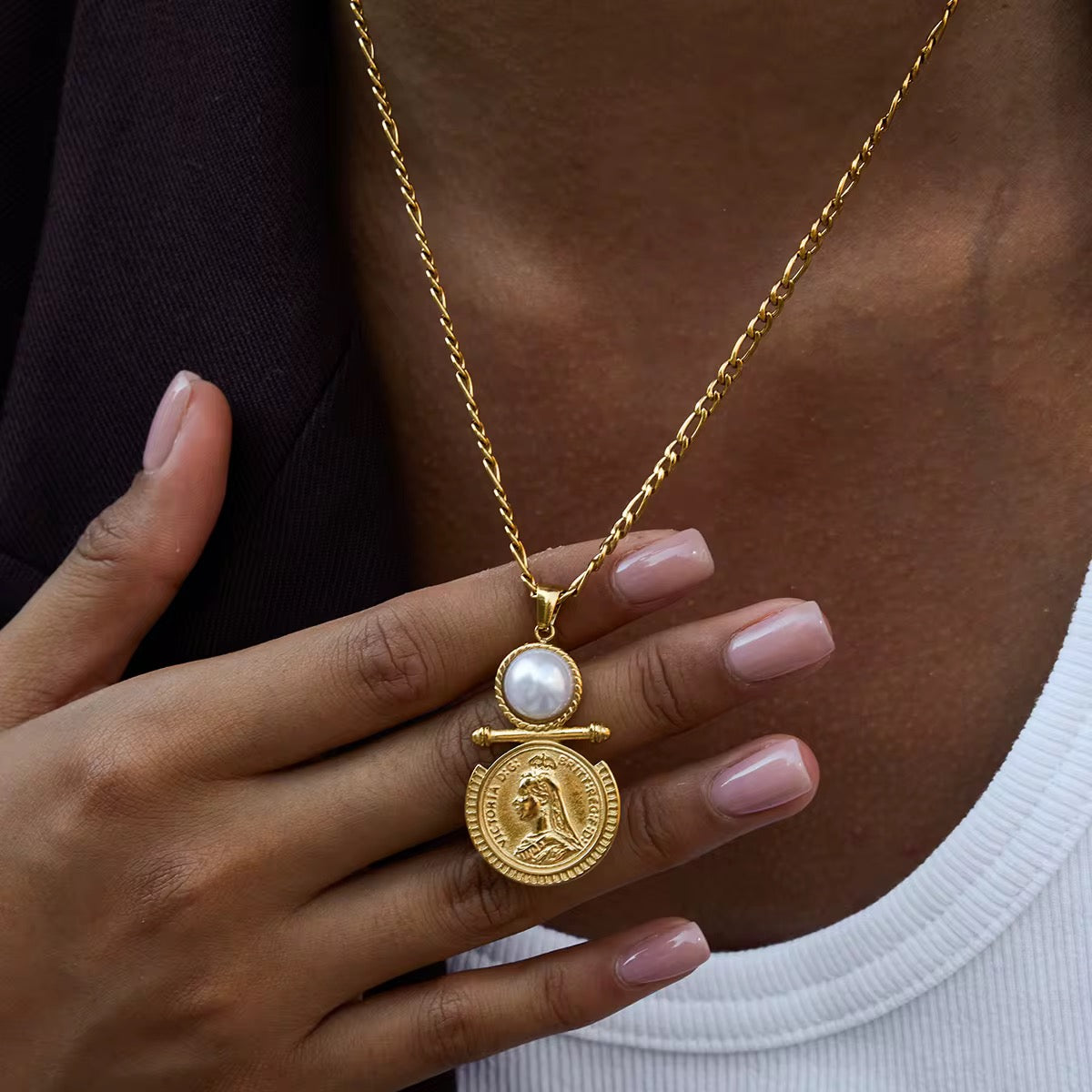 Royal Coin Pearl Necklace
