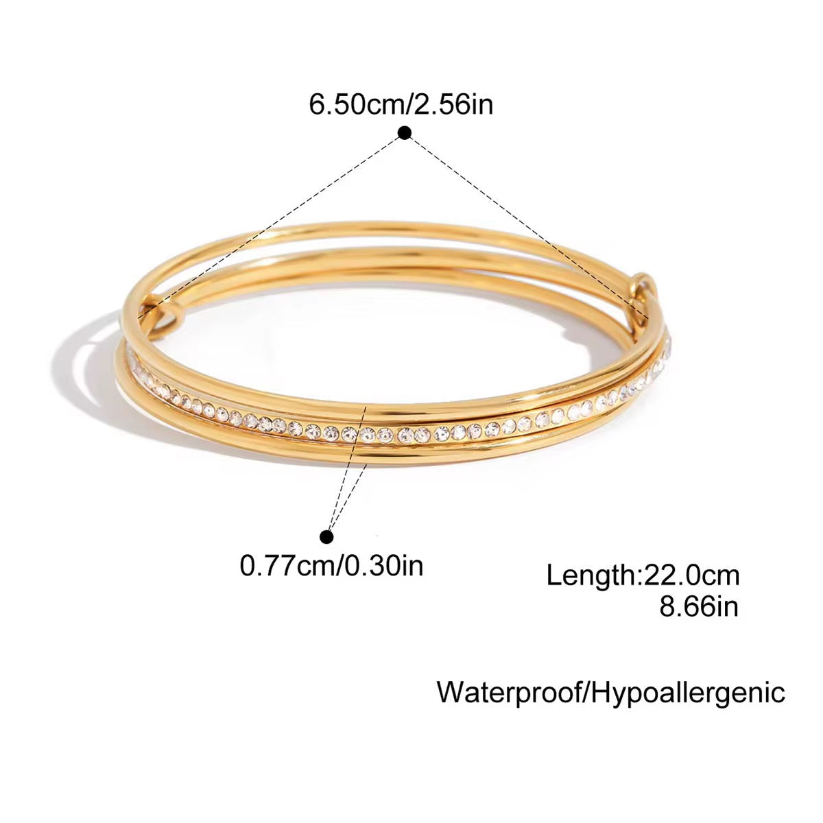 Luna Twist Crystal Bangle