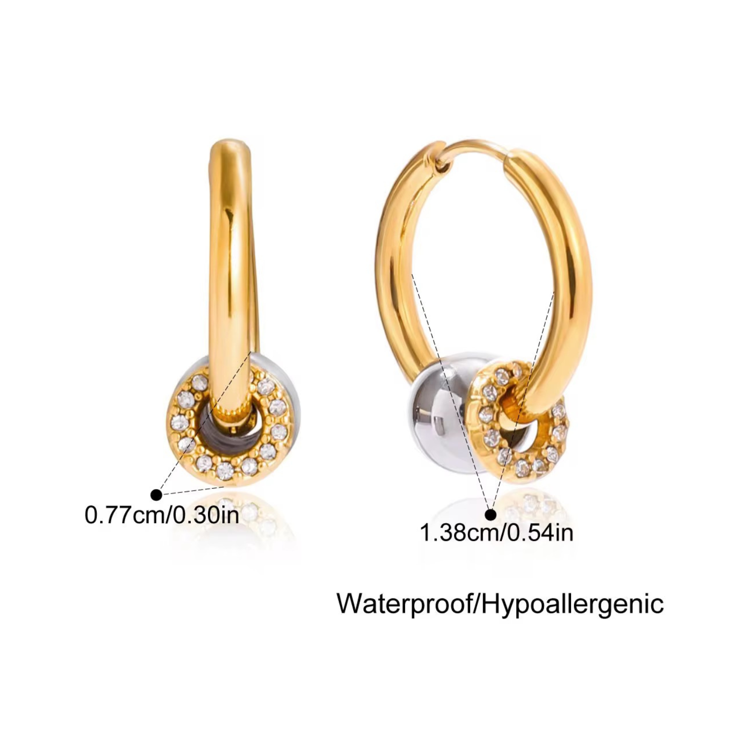 Luna Dual-Tone Hoop Earrings