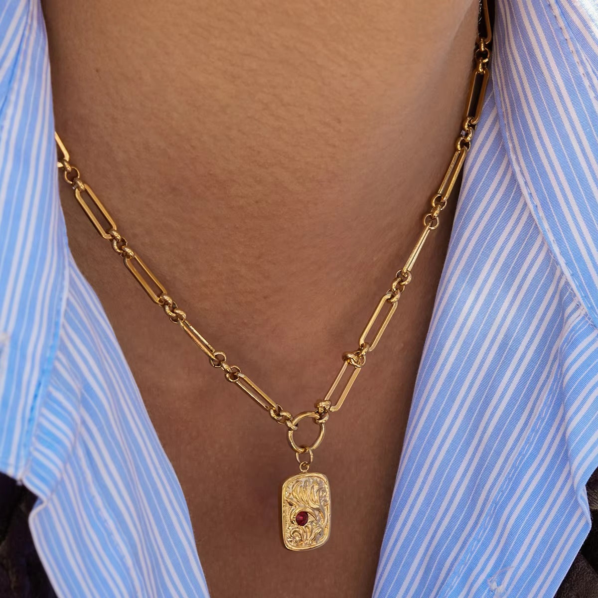 Elysian Regal Red Charm Necklace