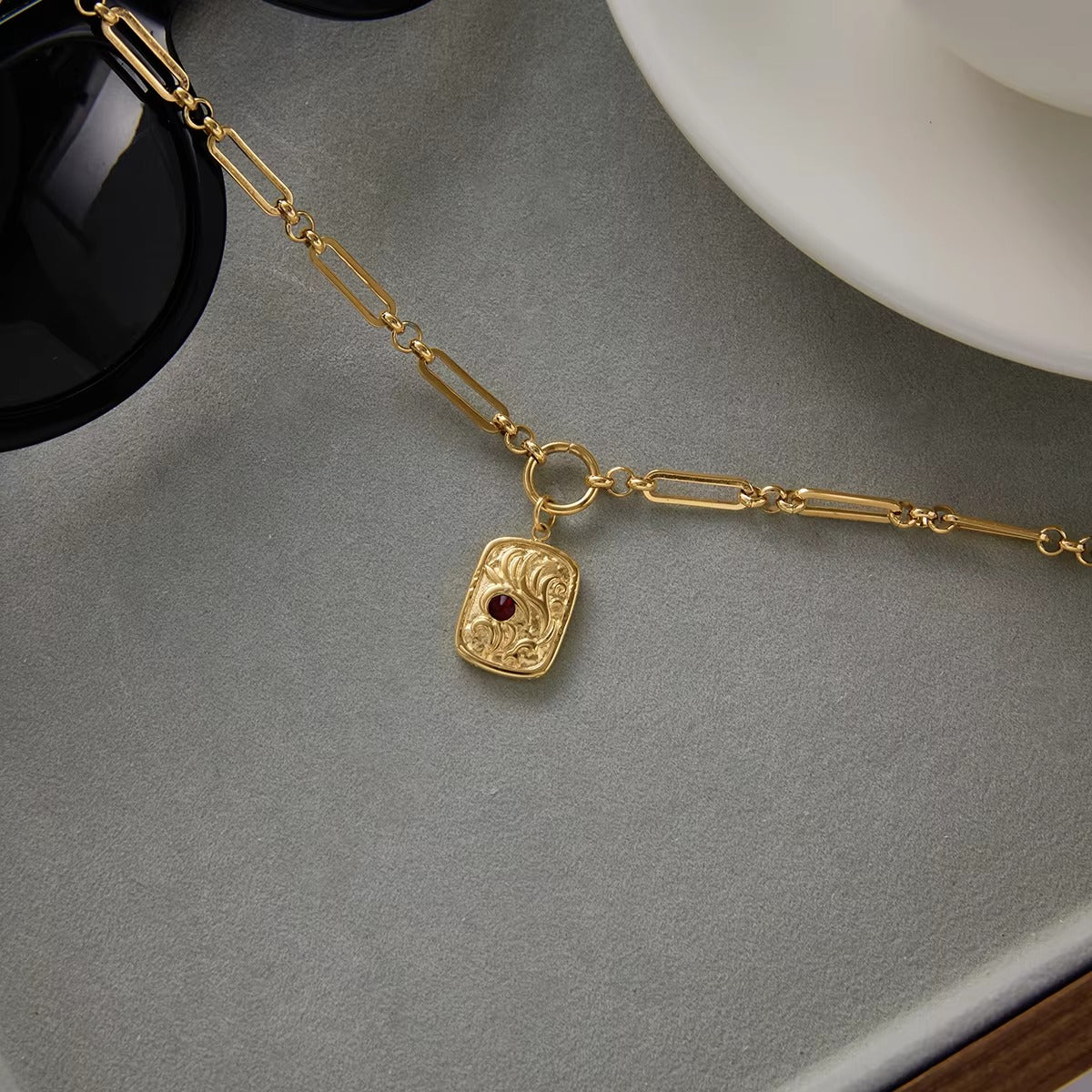 Elysian Regal Red Charm Necklace